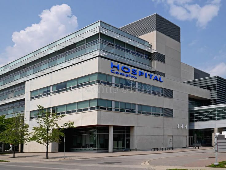 MediCare+ hospital campus background